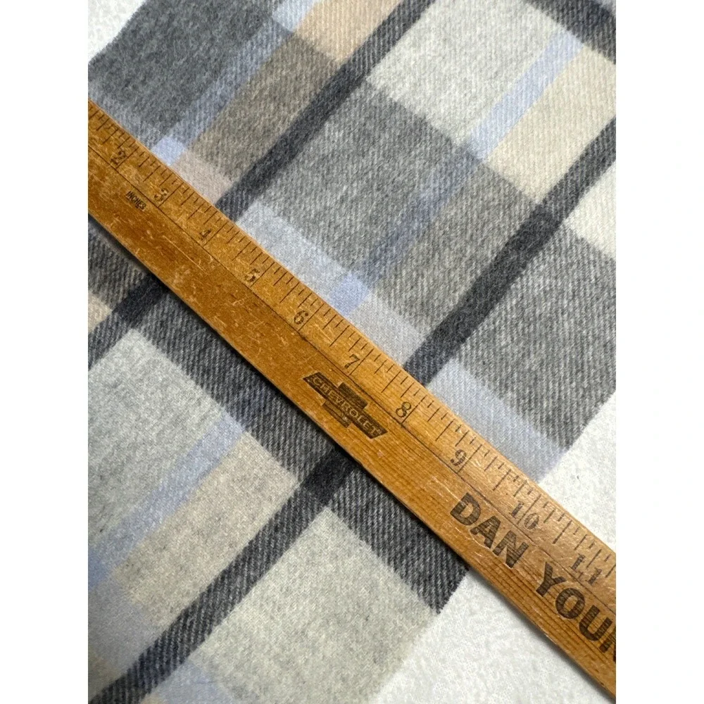 Balmoral Lambswool Scarf Mens OS Blue Sand Check Plaid Scotland GS3001 NEW
